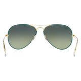 Ray Ban RB3025JM 9196BH PETROLEUM ON LEGEND GOLD/GREEN VINTAGE GRADIENT BLUE 58 14