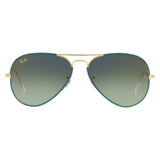 Ray Ban RB3025JM 9196BH PETROLEUM ON LEGEND GOLD/GREEN VINTAGE GRADIENT BLUE 58 14